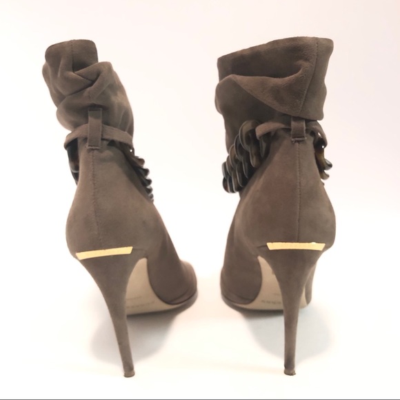 Burberry Punterel Peep Toe Bootie 38.5 Tan - Picture 4 of 6